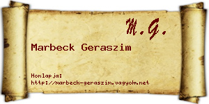 Marbeck Geraszim névjegykártya